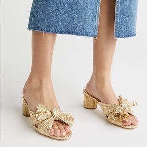 Loeffler Randall Emilia Knot Slide Sandal (Women) 9M Gold